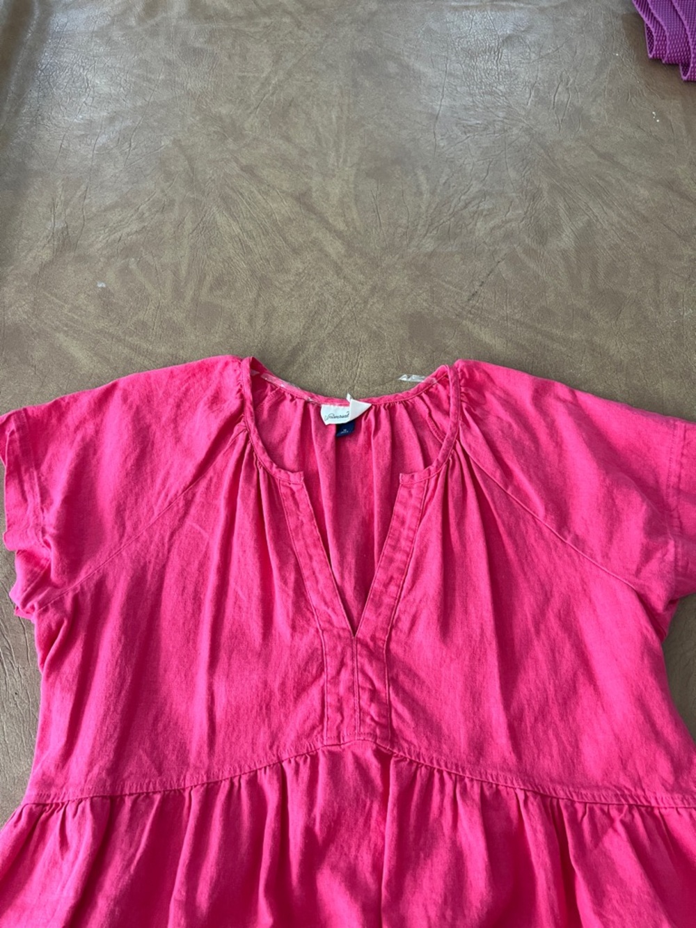 Universal Thread Hot Pink V-Neck Tie-Detail Cotton Dress - Picture 12 of 12